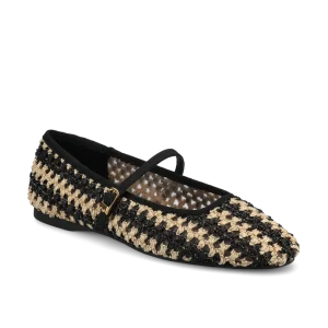 The Hummingbird Mary Jane - Black/Natural Openweave